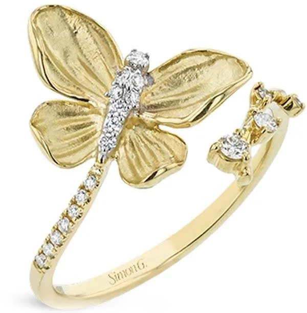 Simon G. Monarch Butterfly Diamond Ring