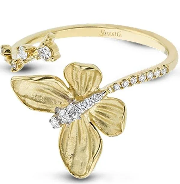 Simon G. Monarch Butterfly Diamond Ring