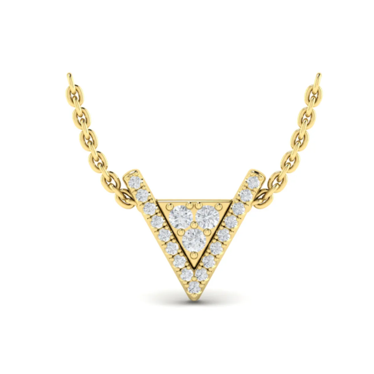 Sincerely, Springer's by Vlora 14k Yellow Gold Diamond Trinity Necklace