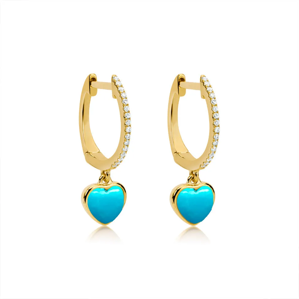 Sisterly Style Yellow Gold Heart Huggies | Online Exclusive