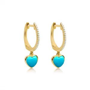 Sisterly Style Yellow Gold Heart Huggies | Online Exclusive