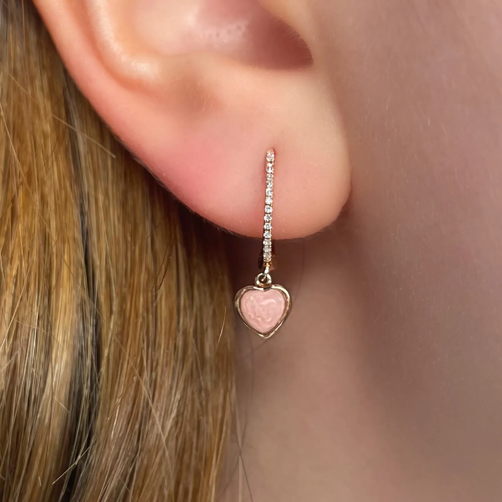 Sisterly Style Yellow Gold Heart Huggies | Online Exclusive