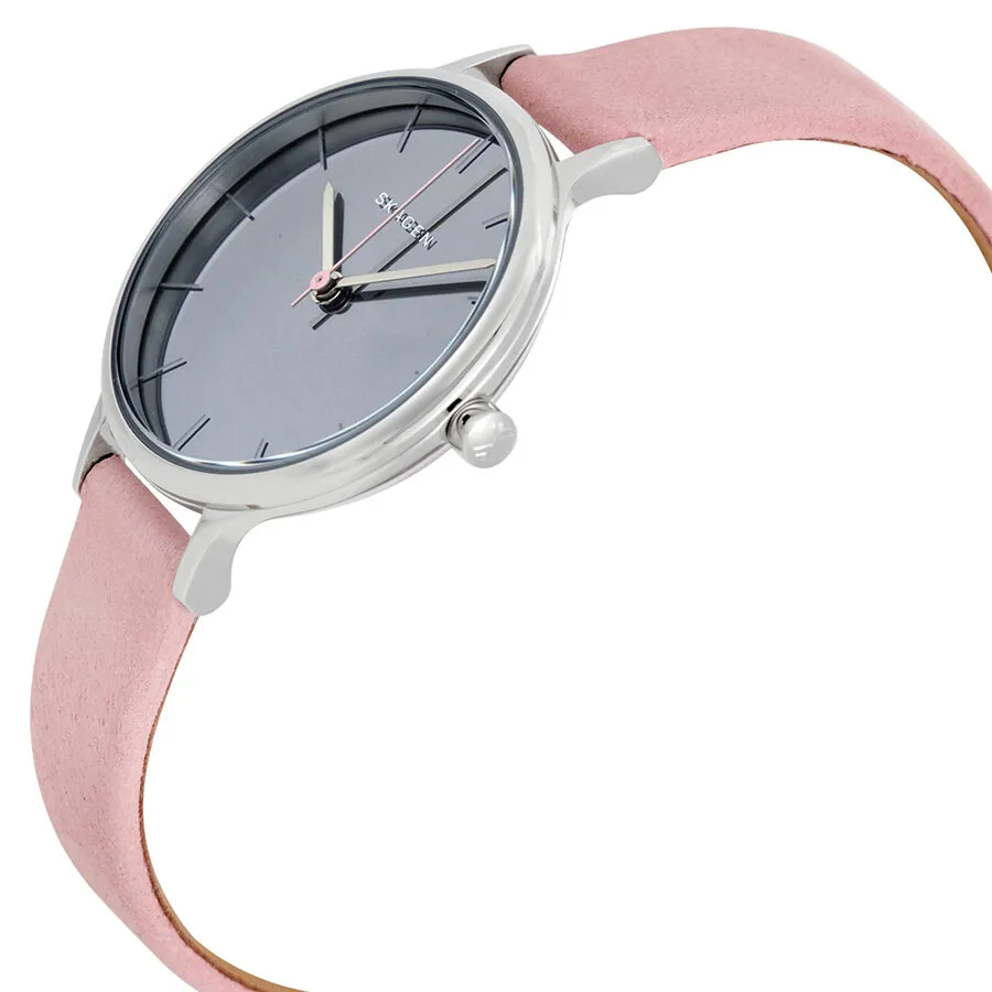Skagen Anita Mirror Gray Dial Ladies Pink Leather Watch SKW2411