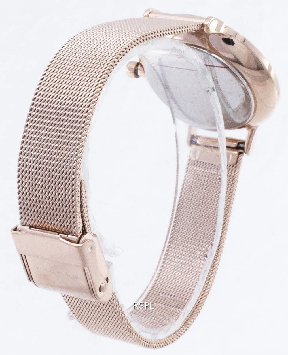 Skagen Anita Silver Dial Crystal Rose Gold-Tone Mesh Bracelet SKW2151 Womens Watch