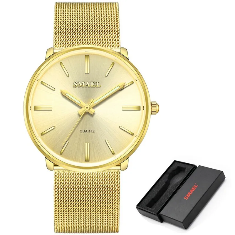 SMAEL Gold Watch Women Quartz Watches Ladies Steel Bracelet Dress Watches Womens Clock Female Gift Relogio Feminino Montre Femme