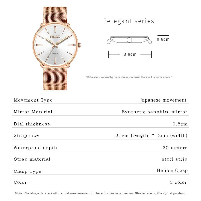 SMAEL Gold Watch Women Quartz Watches Ladies Steel Bracelet Dress Watches Womens Clock Female Gift Relogio Feminino Montre Femme