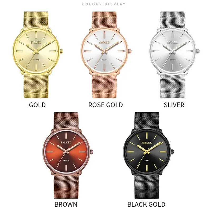 SMAEL Gold Watch Women Quartz Watches Ladies Steel Bracelet Dress Watches Womens Clock Female Gift Relogio Feminino Montre Femme