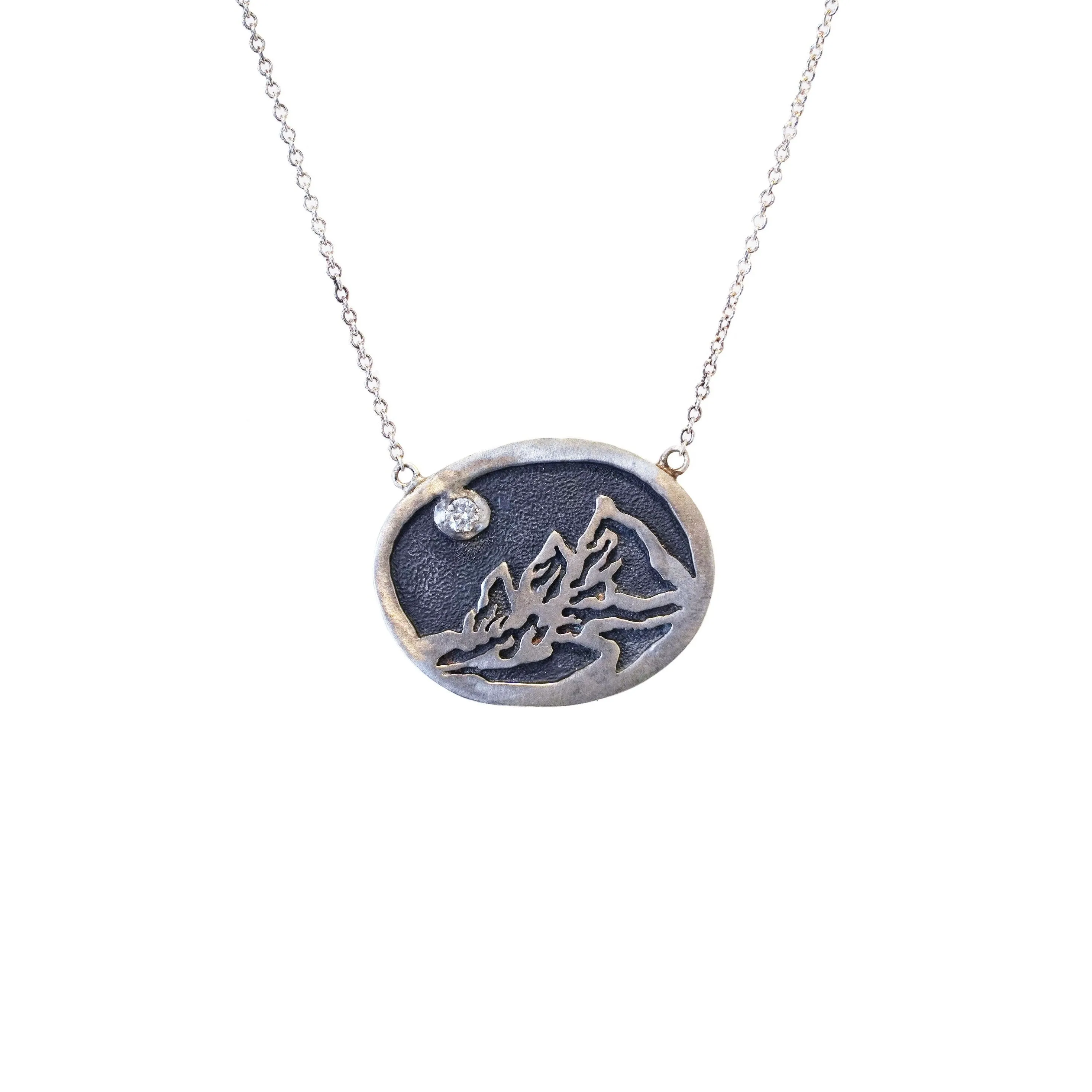 Small Sterling Silver Flatirons Pendant