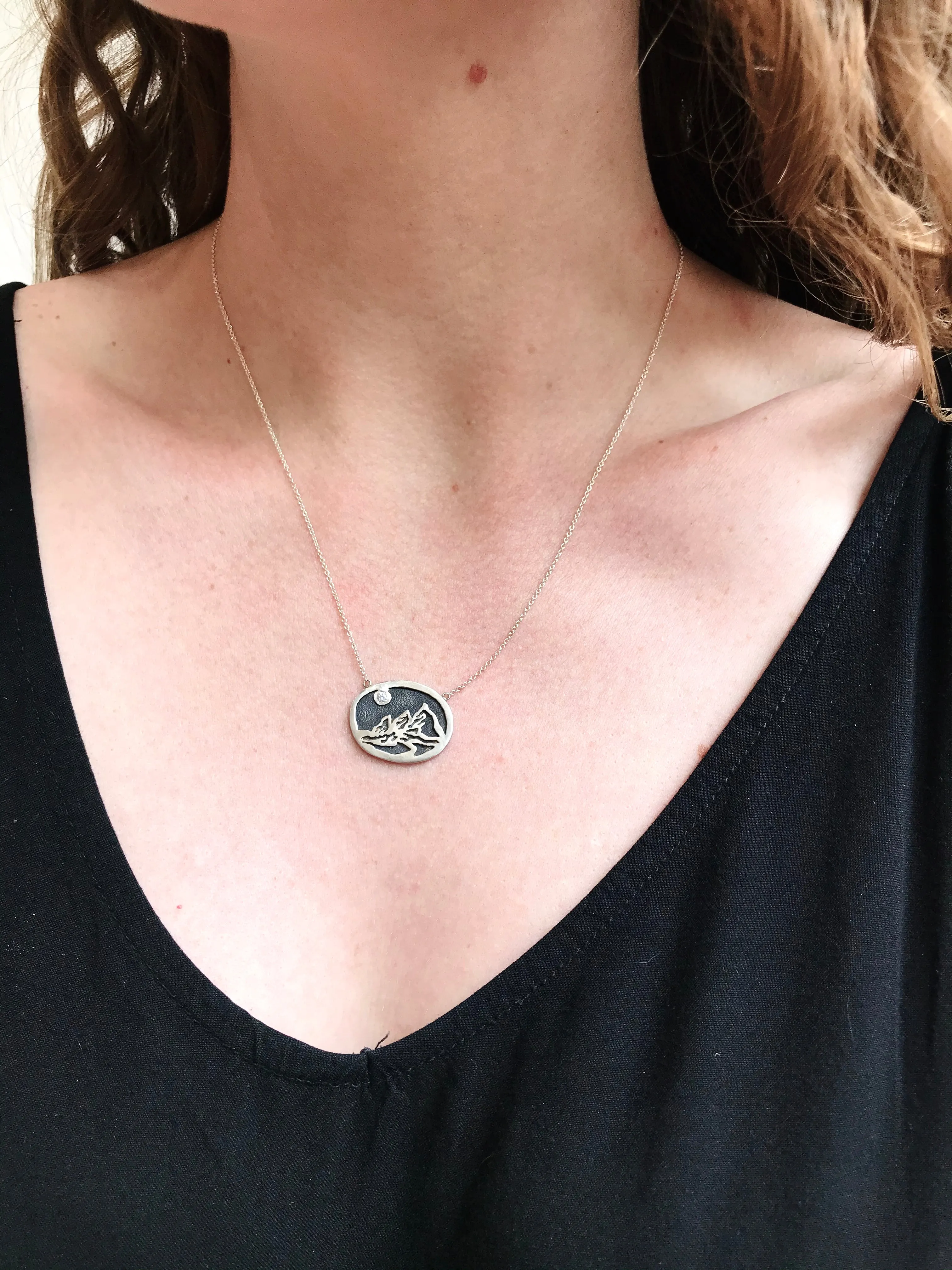 Small Sterling Silver Flatirons Pendant