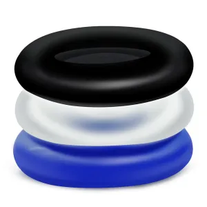 Soft Stretchy Donut Cock Rings Waterproof Silicone Ring Relax 3 Seamless Same Size Different Color Toys Boxed three-color ring