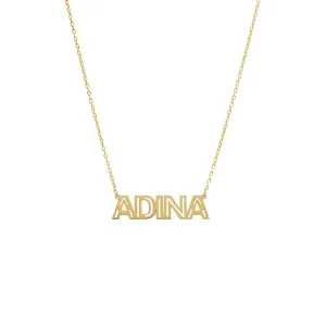 Solid Cutout Uppercase Nameplate Necklace