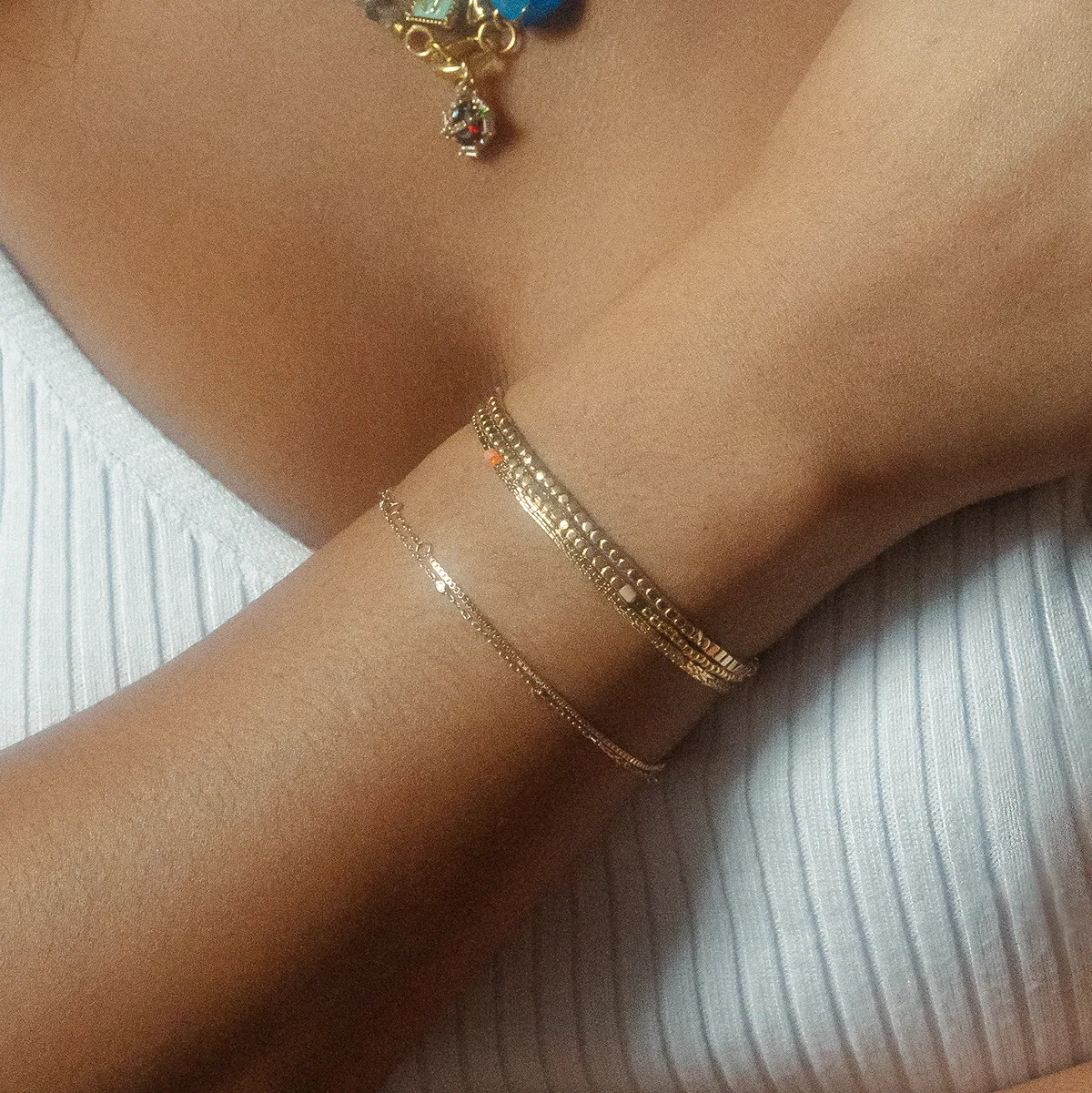 Solid Gold Box Chain Bracelet