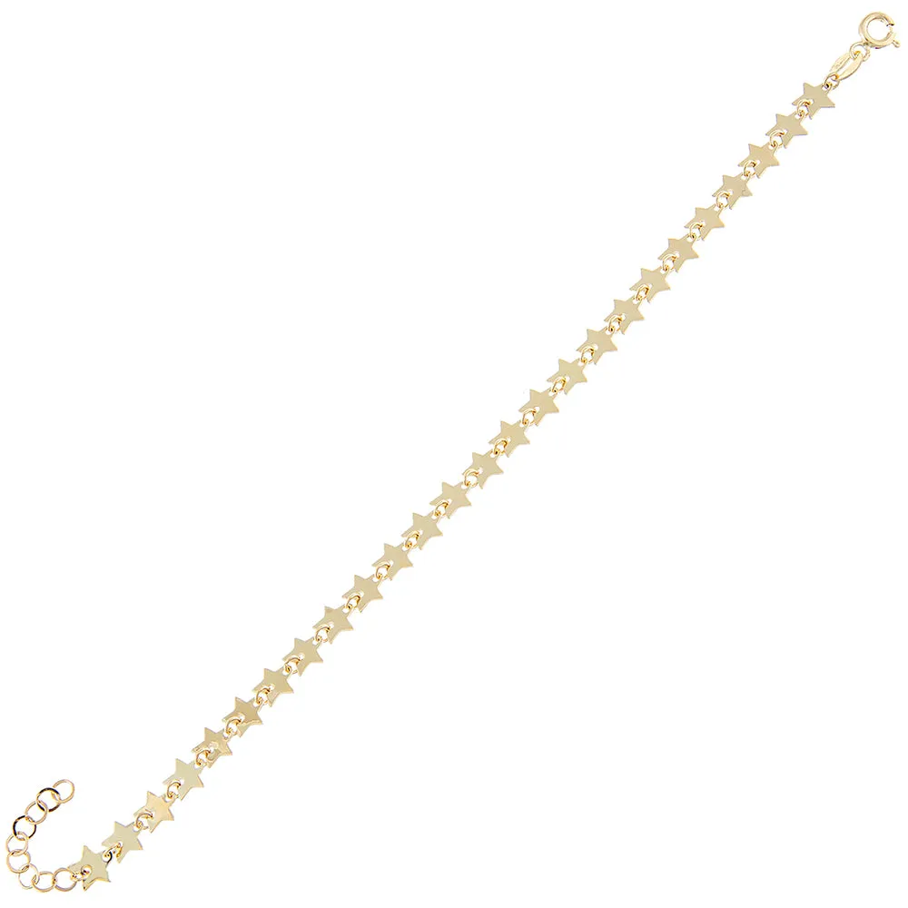 Solid Multi Star Bracelet 14K