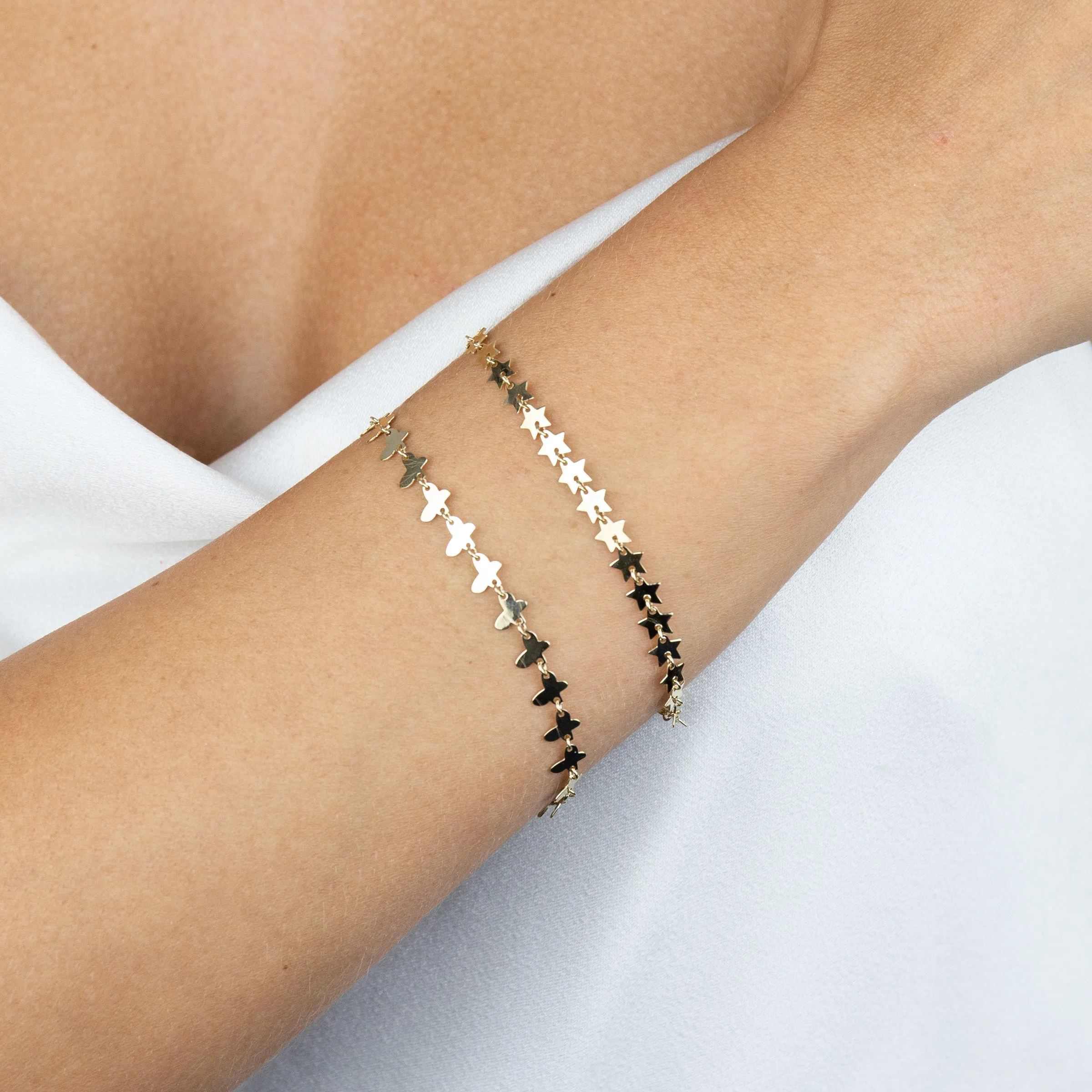 Solid Multi Star Bracelet 14K