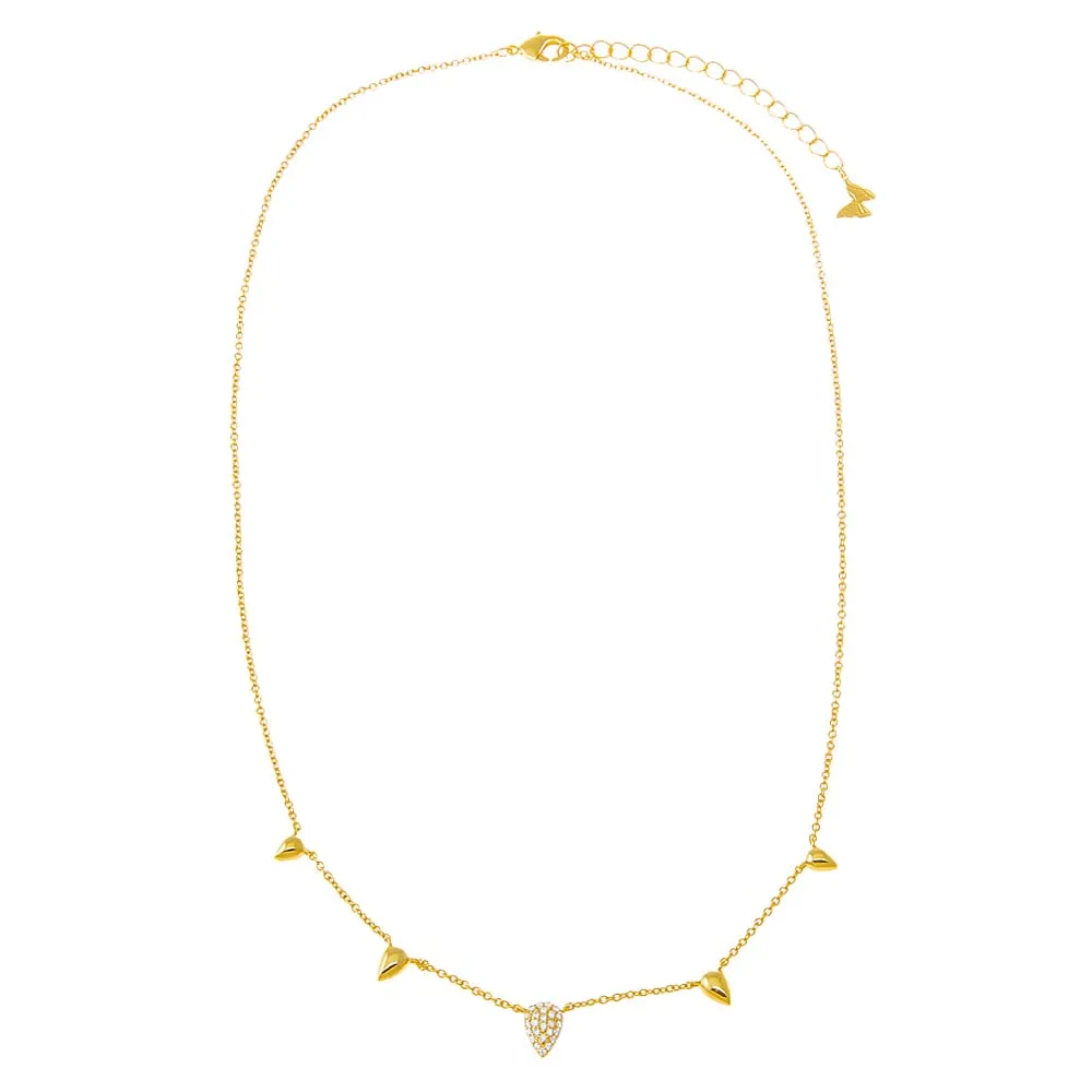 Solid/Pave Spike Necklace