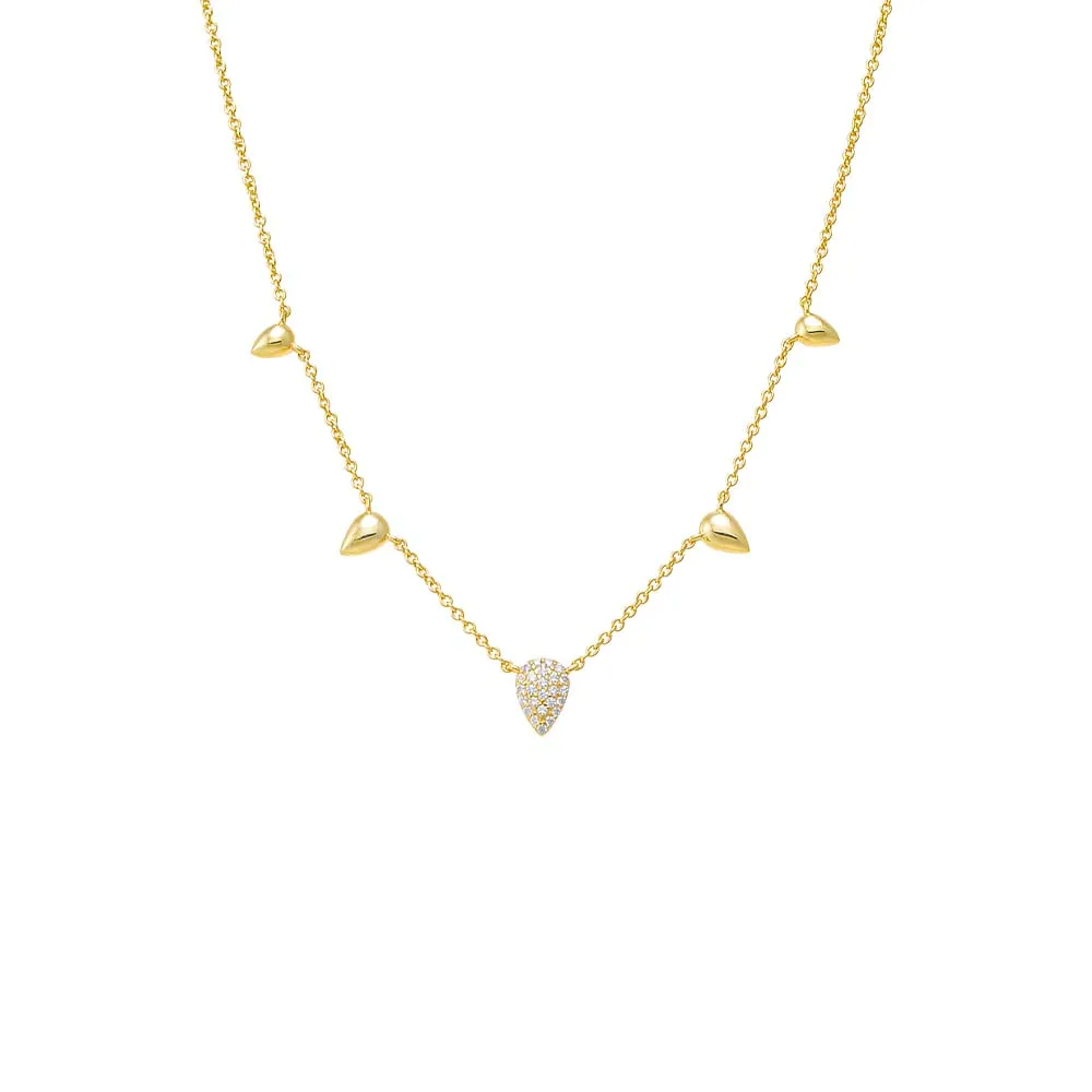 Solid/Pave Spike Necklace