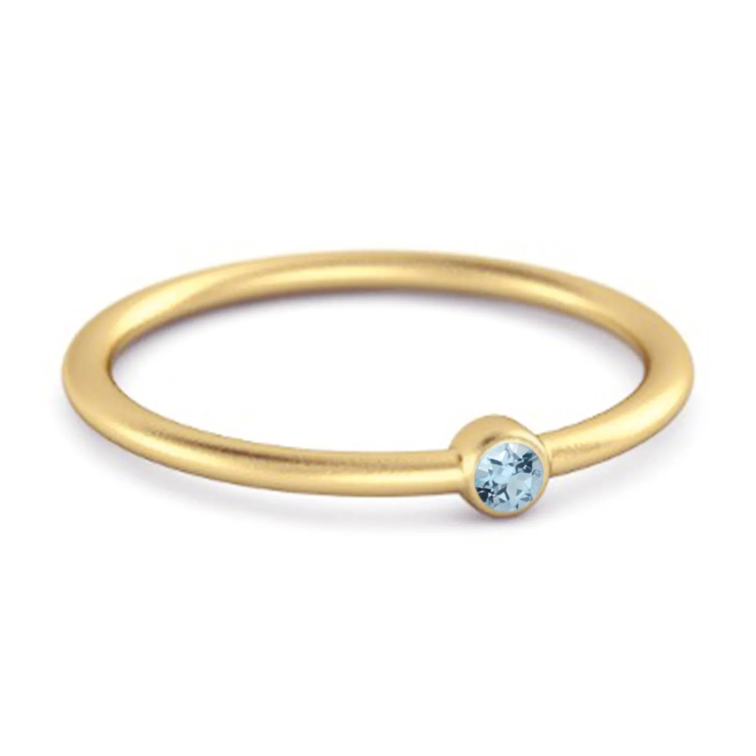 Solitaire 925 Sterling Silver 0.1 Cts Blue Topaz Stackable Tiny Ring