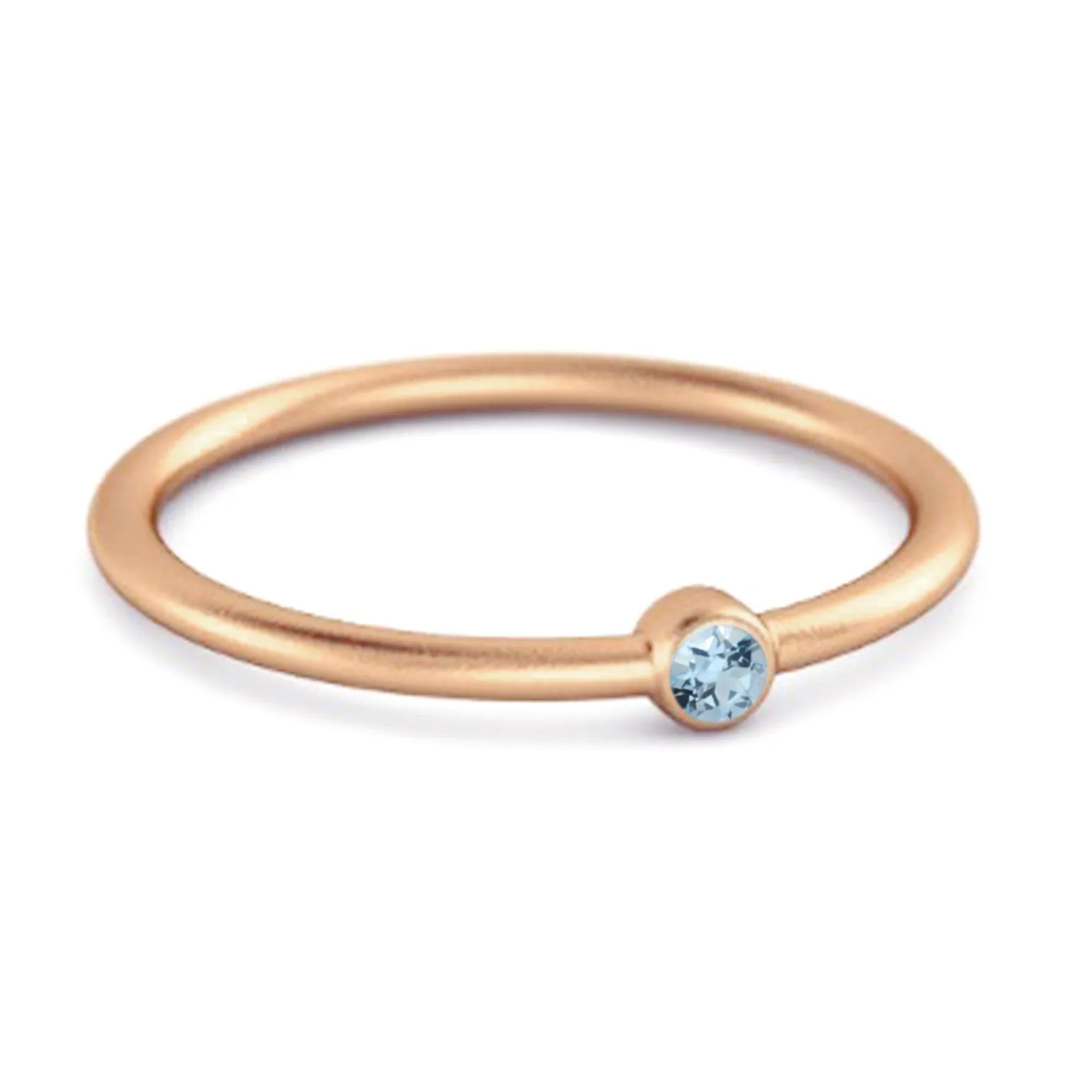Solitaire 925 Sterling Silver 0.1 Cts Blue Topaz Stackable Tiny Ring