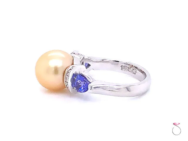 South Sea Golden Pearl, Tanzanite and Diamond Statement Ring