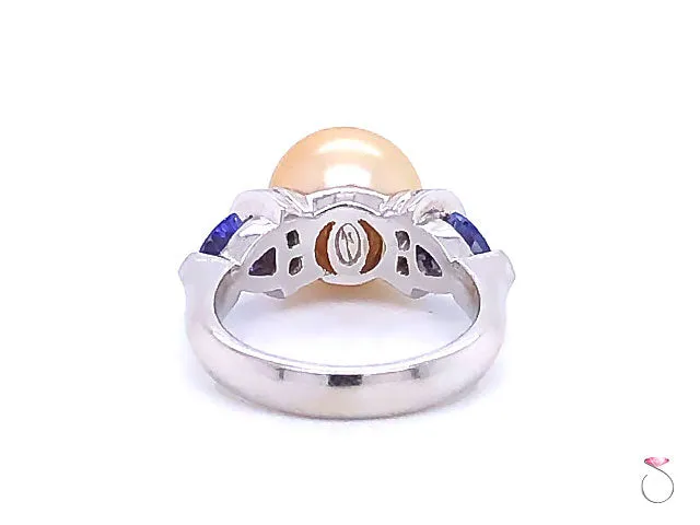 South Sea Golden Pearl, Tanzanite and Diamond Statement Ring