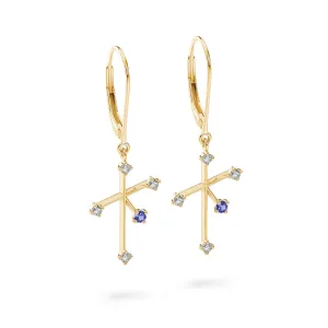 Southern Cross Diamond and Tanzanite Drop Earrings