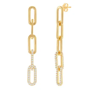 Sparkle Paperclip Drop Earrings