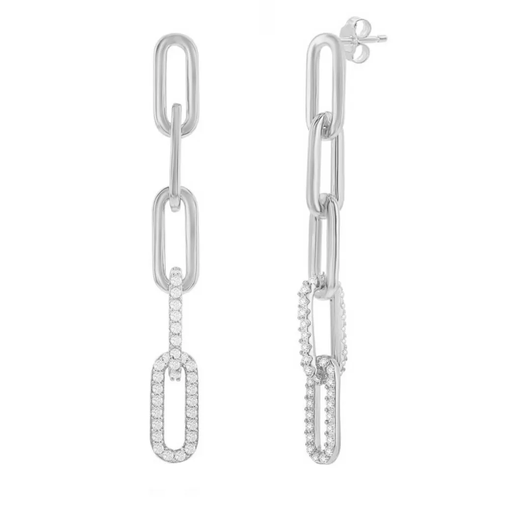 Sparkle Paperclip Drop Earrings