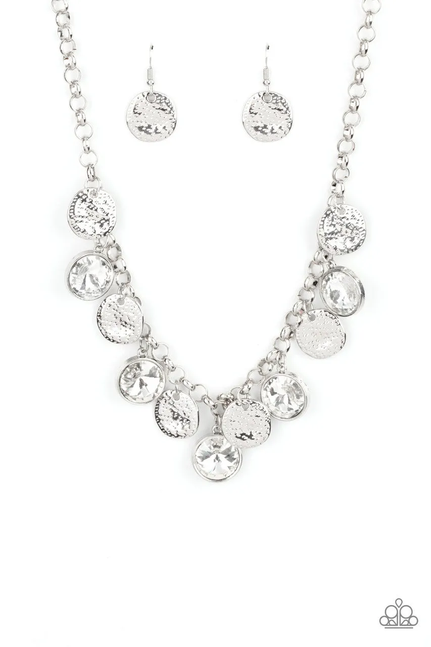 Spot on Sparkle White Paparazzi Necklace
