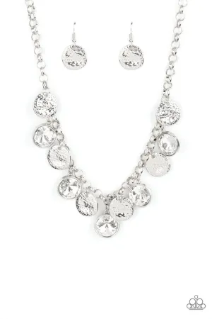 Spot on Sparkle White Paparazzi Necklace