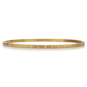 Square Diamond Bangle in 20K Peach Gold