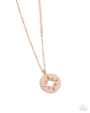 Stars Begin to Climb - Copper - White Pearl Paparazzi Long Necklace - October 2024 Possible Pop-Up Shop Exclusive