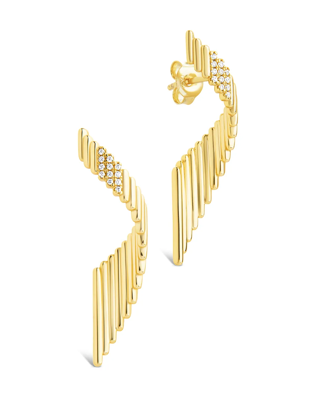 Sterling Silver Andrea CZ Stud Earrings