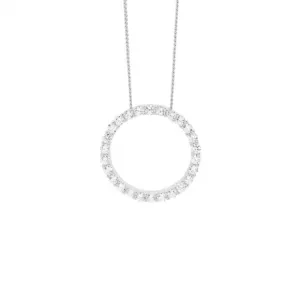 Sterling Silver Circle Pendant with Cubic Zirconias 15mm P816S