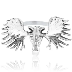Sterling Silver Moose Head Ring