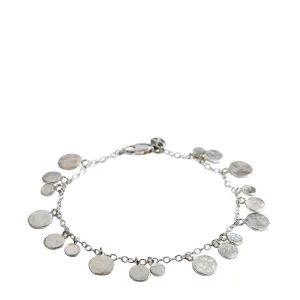 Sterling Silver Multi Hammered Disc Bracelet
