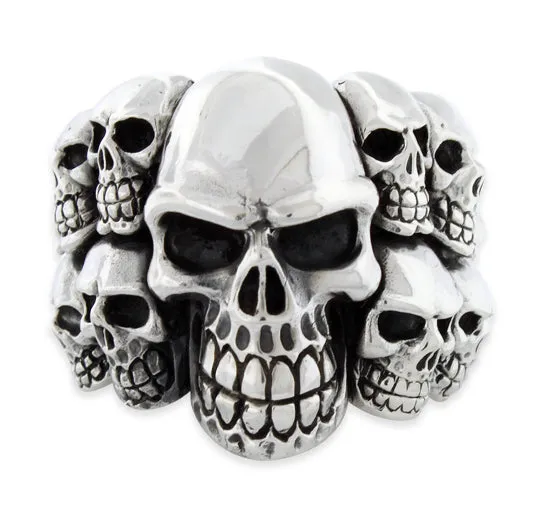 Sterling Silver Multiple Skull Ring