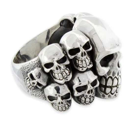 Sterling Silver Multiple Skull Ring
