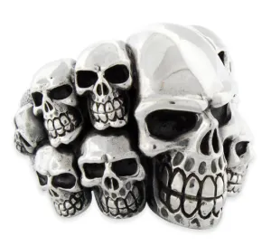 Sterling Silver Multiple Skull Ring