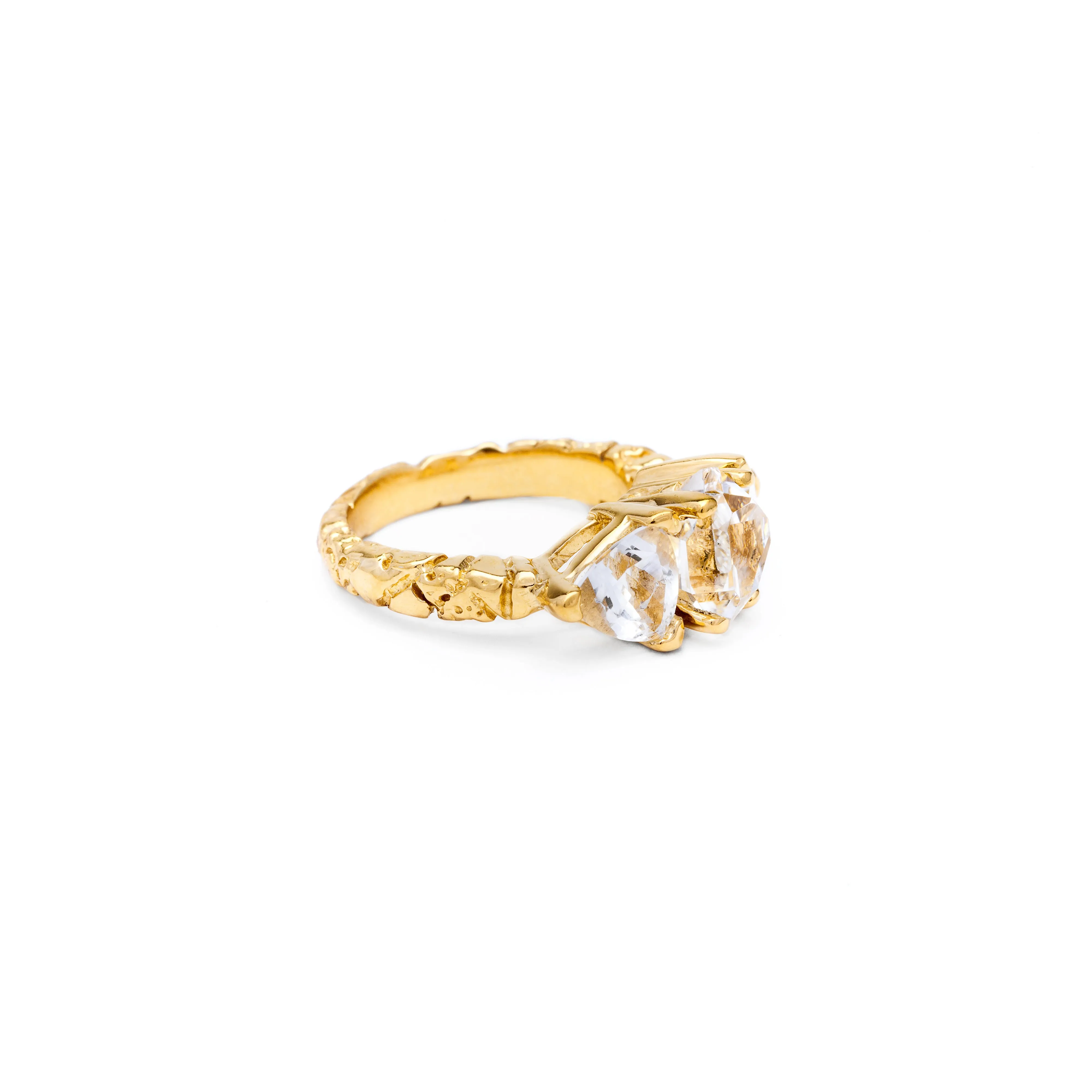 STONE AGE COCKTAIL ENGAGEMENT RING | 14K GOLD & HERKIMER