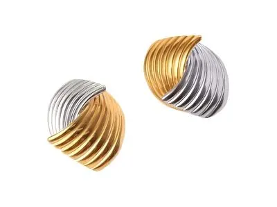 Striped Texture Staggered Stud Earrings