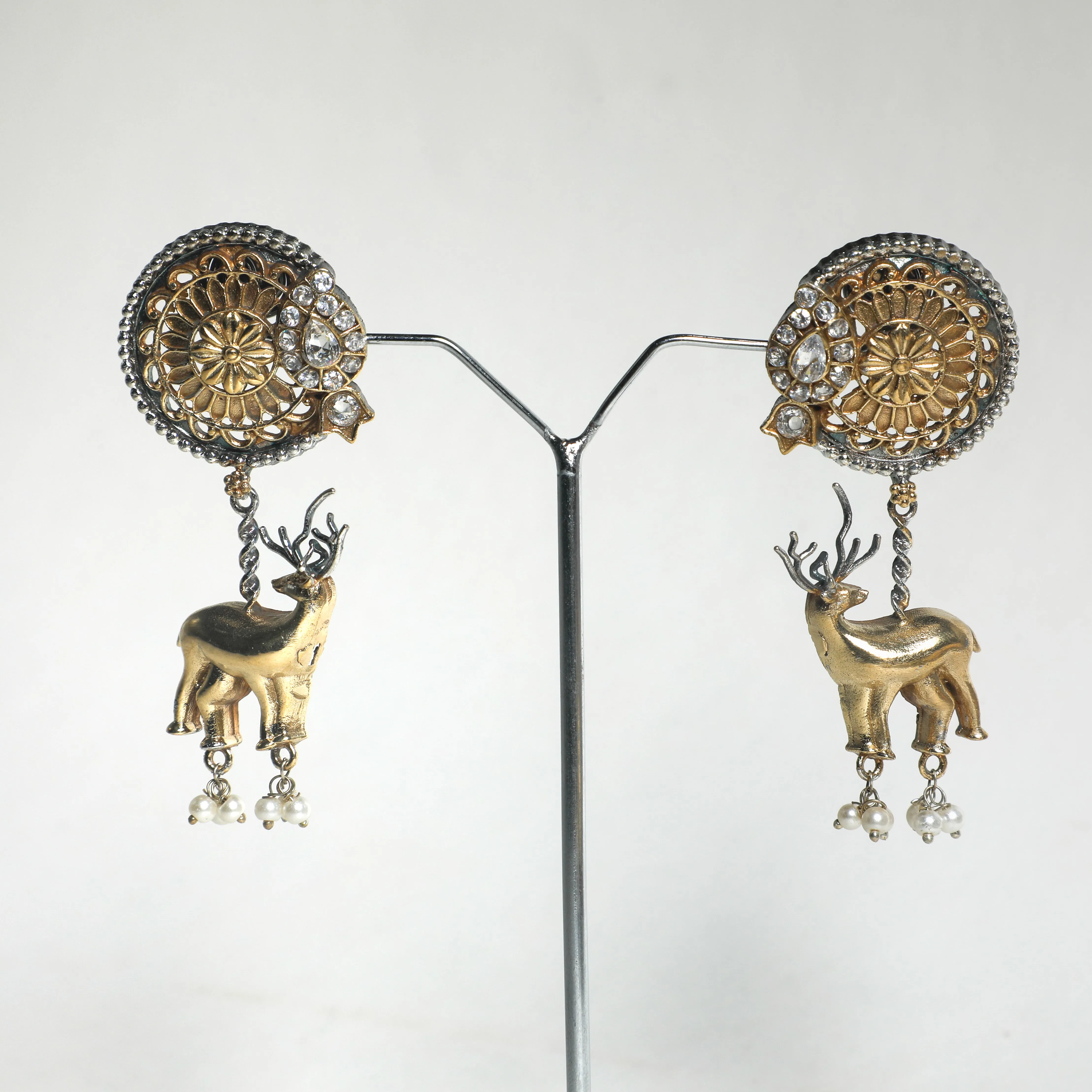 Sunehri Hiran Drop Earrings