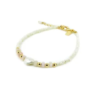 Sunkissed Pink Opal Bracelet Gold