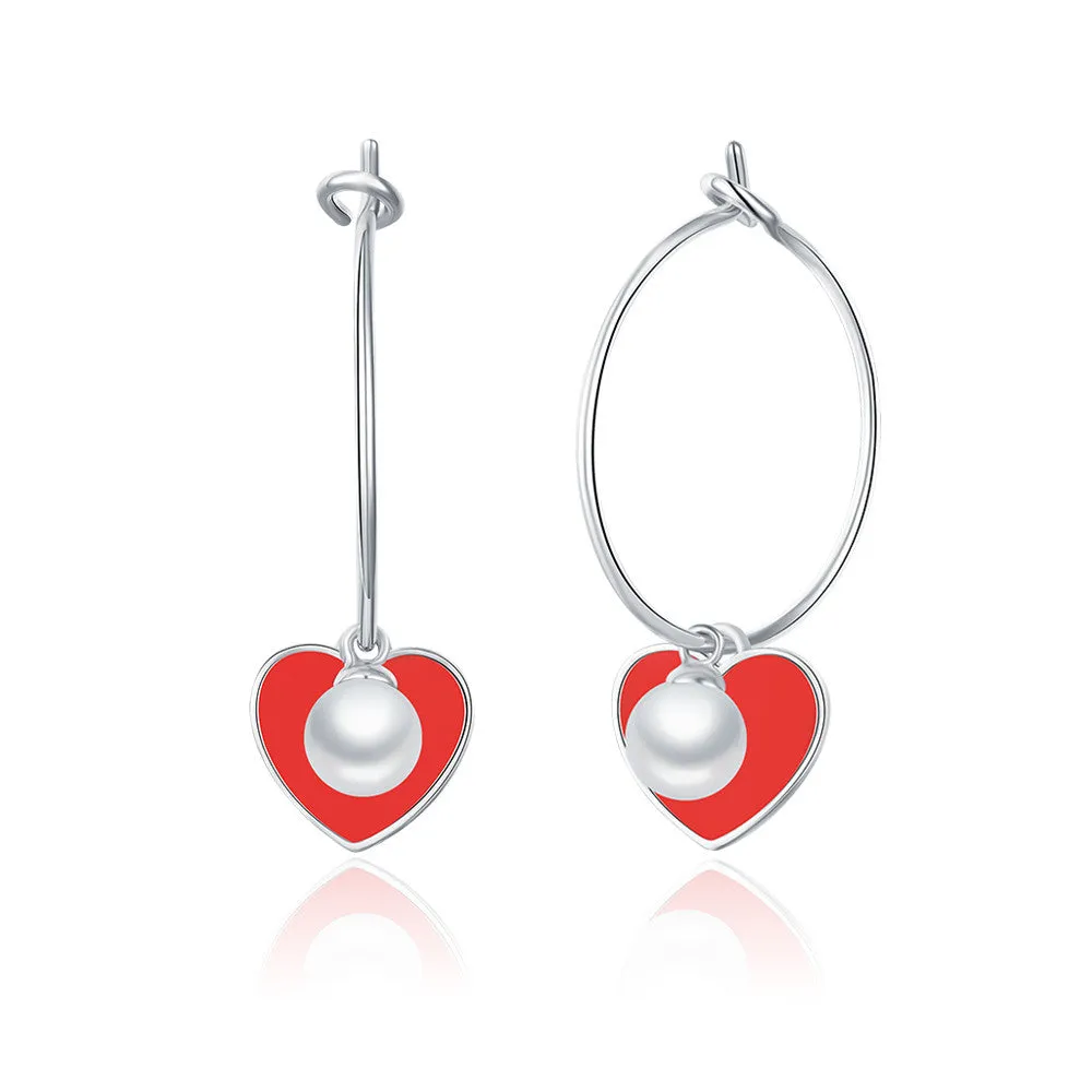 Sweetheart Enamel Earrings