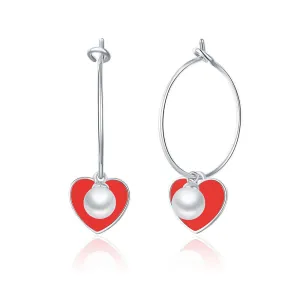 Sweetheart Enamel Earrings