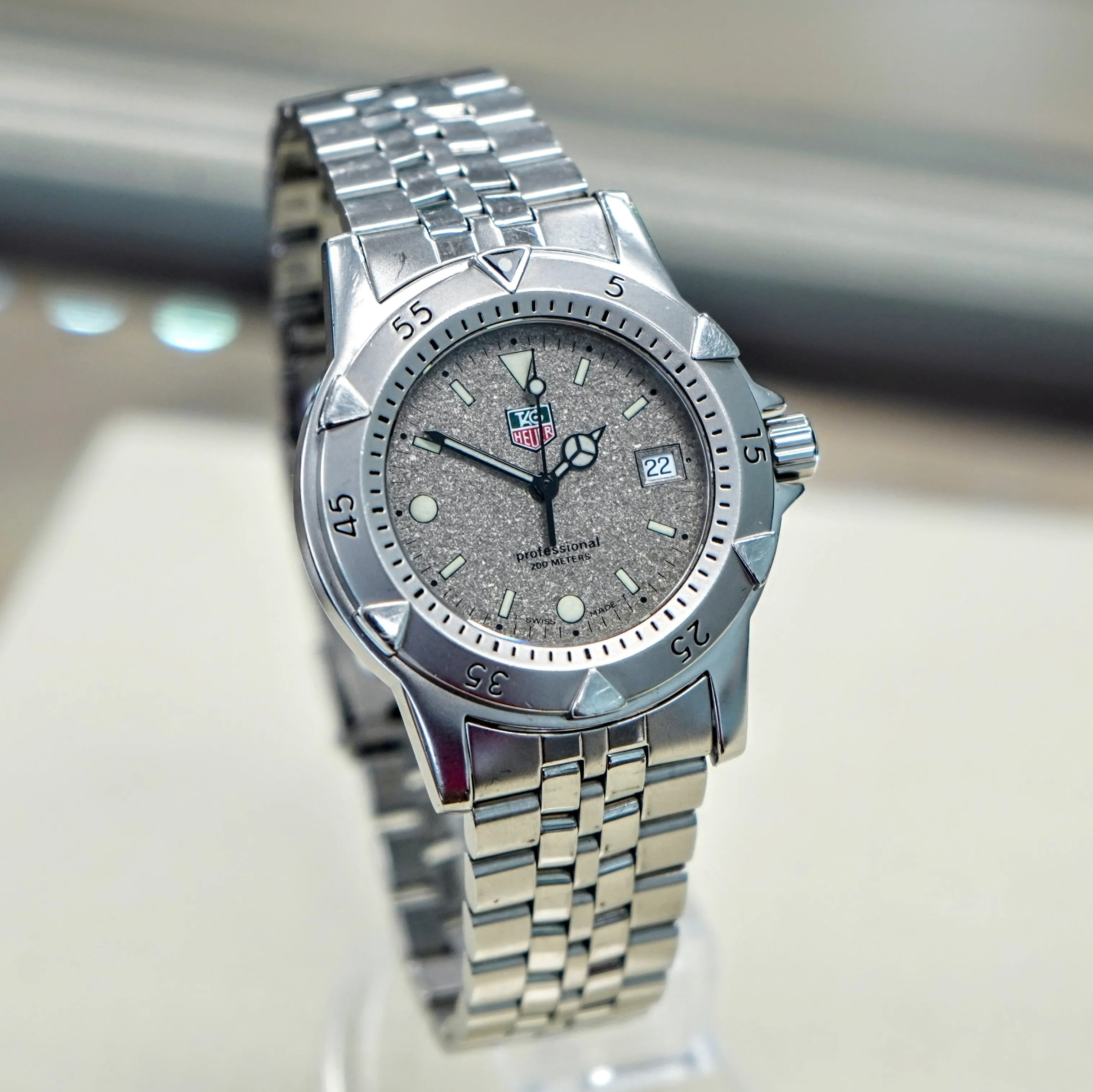 TAG HEUER Professional 1500 Diver's Watch Granite Dial Ref. WD1211-K-20 S.S. Bracelet