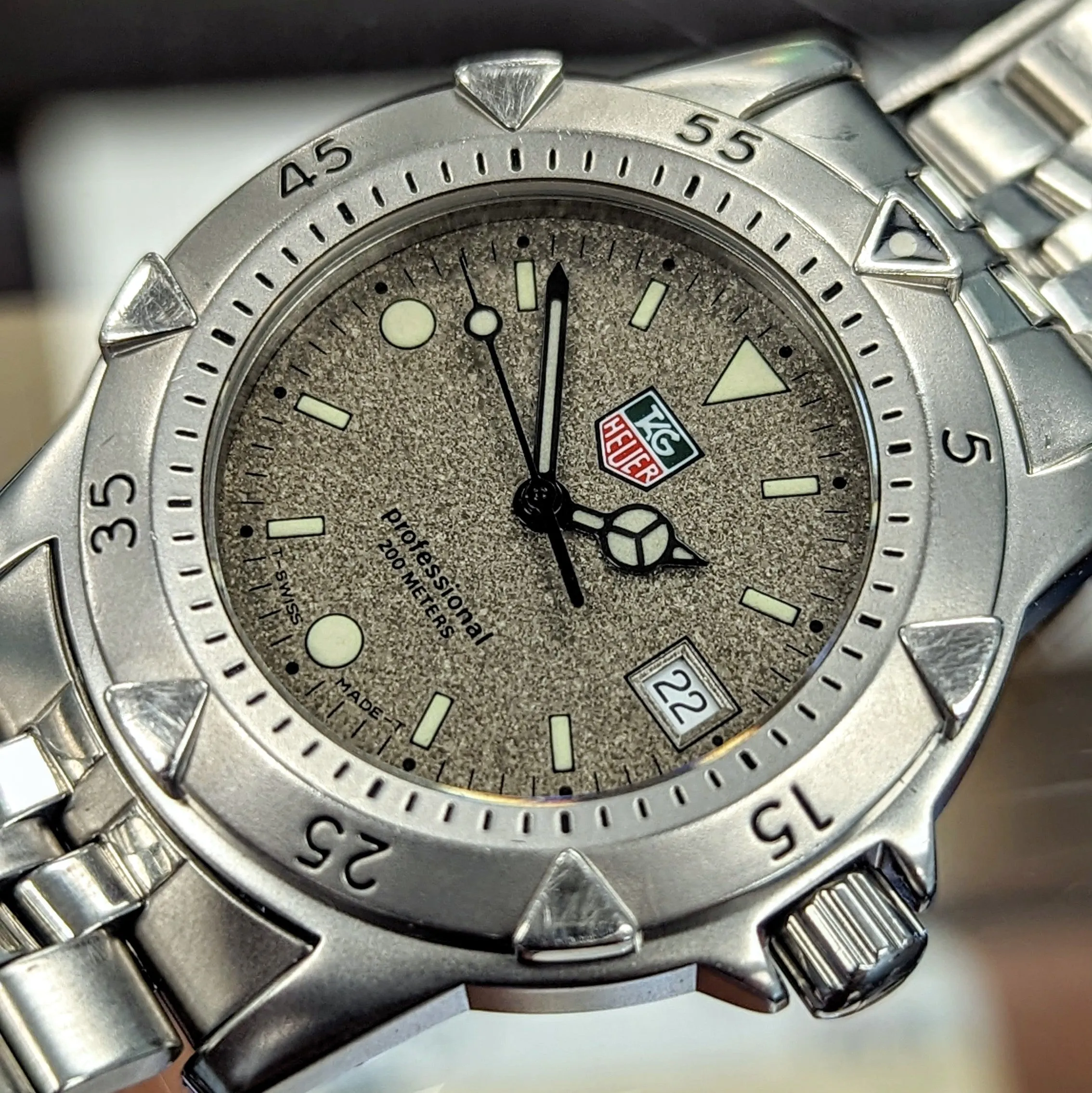 TAG HEUER Professional 1500 Diver's Watch Granite Dial Ref. WD1211-K-20 S.S. Bracelet