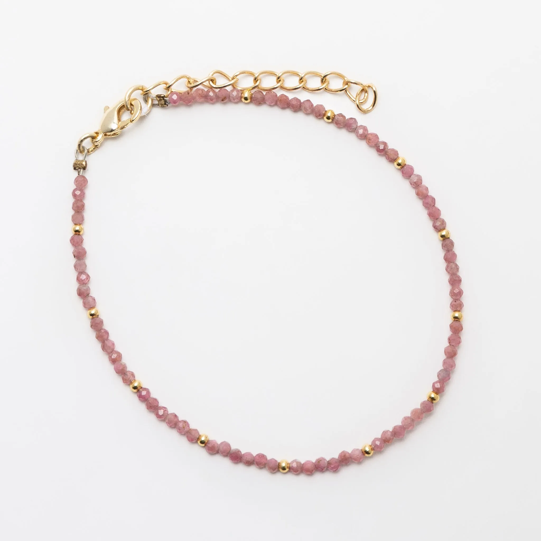 Taissa 18k Gold Genuine Pink Tourmaline Bracelet