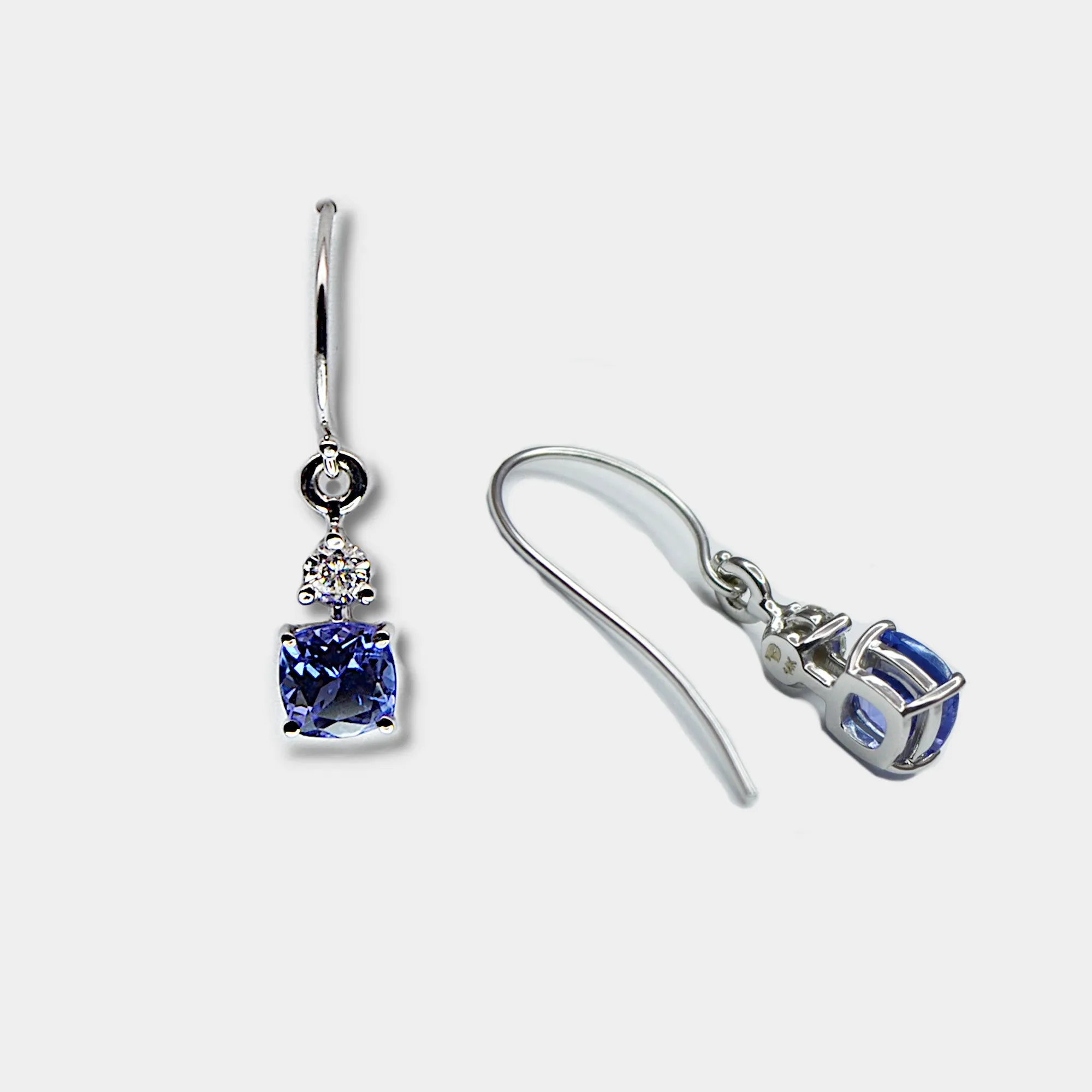 Tanzanite & Diamond Drop Earrings
