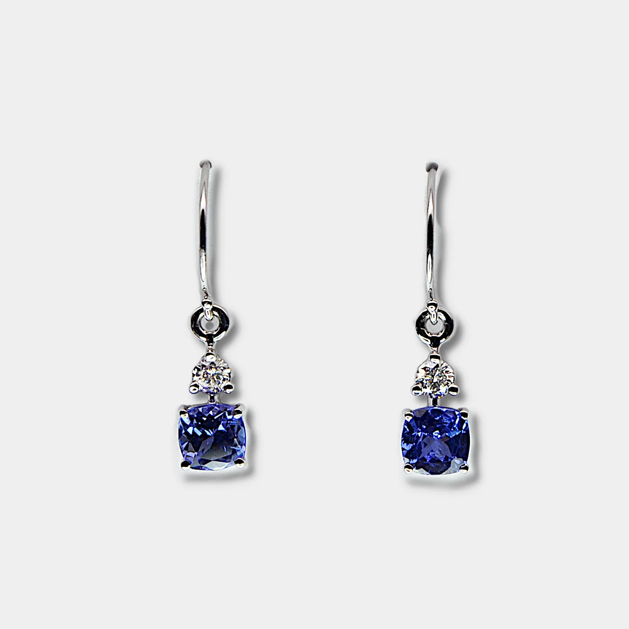 Tanzanite & Diamond Drop Earrings