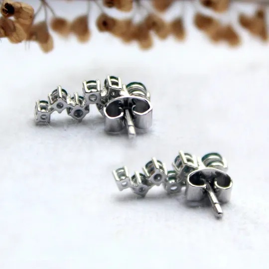 Teal Diamond Celestial Ear Climbers
